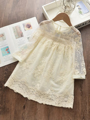 Toddlr Girls Lace Embroidered Mesh Princess Dress Kids Clothes