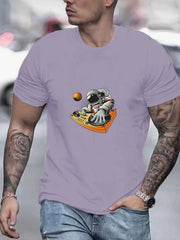 Anime DJ Astronaut Men's Graphic Crew Neck T-shirt