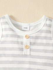 2pcs Baby Boys Striped Tank Top & Shorts Set for Summer