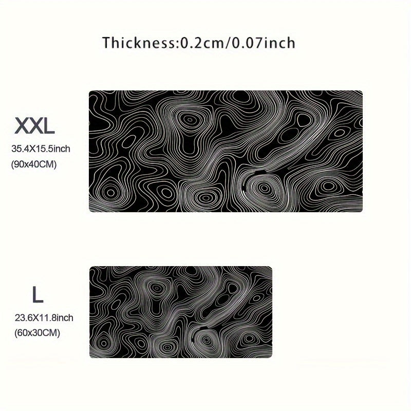 Topographic Map Large Mouse Pad Office Computer Desk Mat