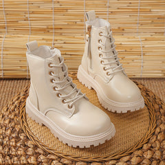 Stylish Girls' High Top Leather Combat Boots for Fall Winter