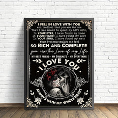 I Fell In Love With You Vintage Wall Art Couple Skeleton Canvas Prints