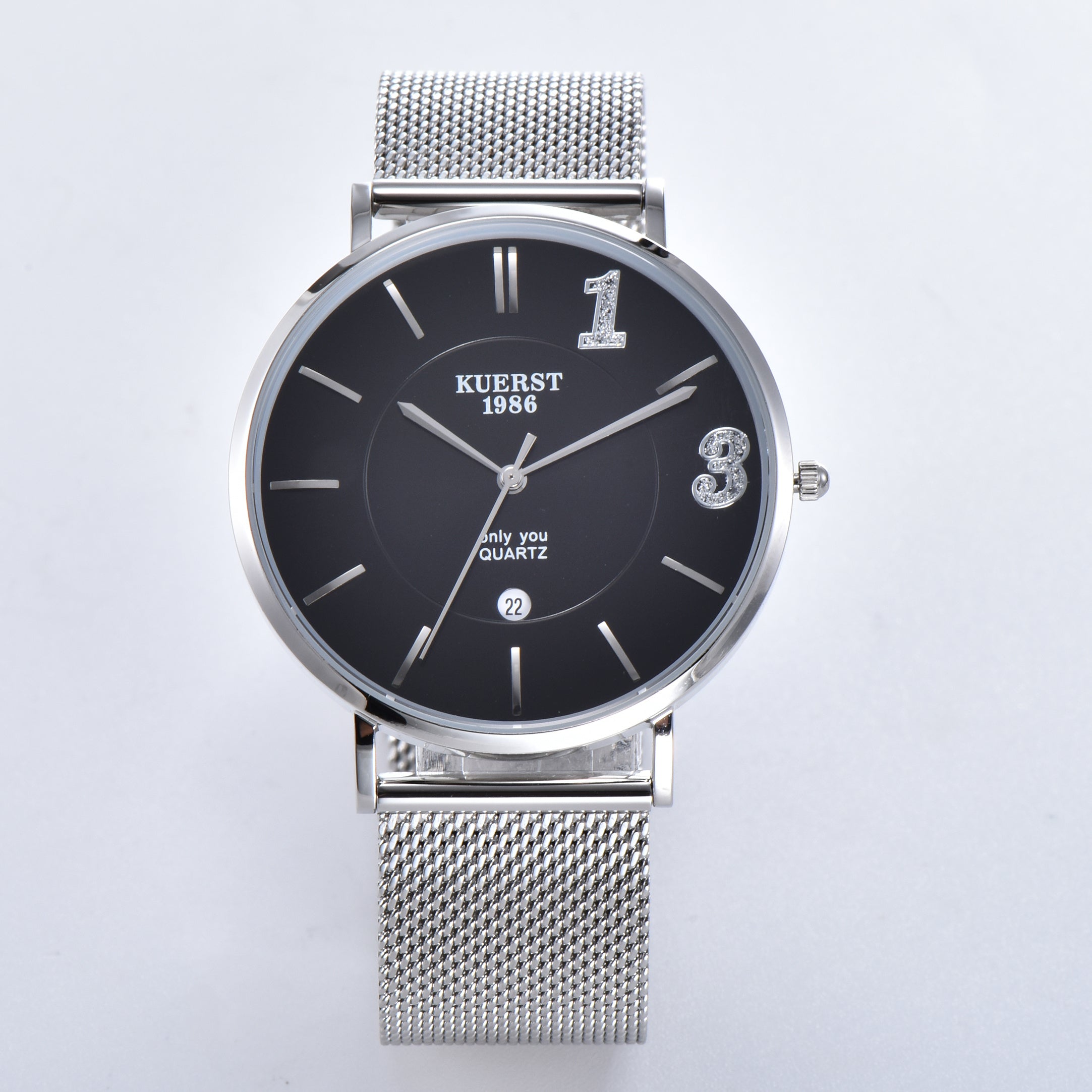 KUERST Teen s Watch Couple Mesh Strap Quartz Watch With Calendar