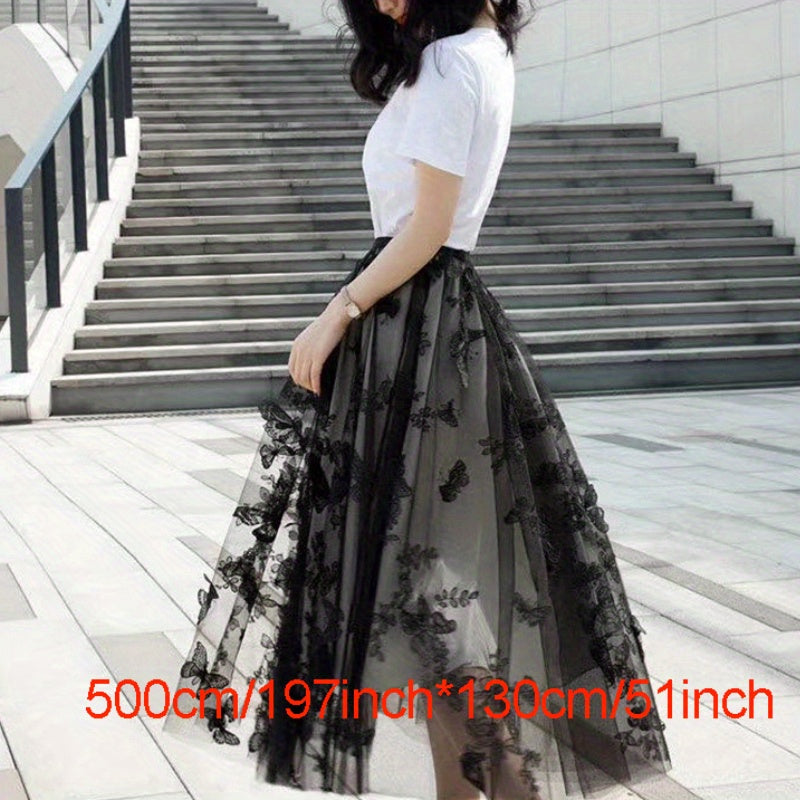 1pc Mesh Embroidery 3D Butterfly Fabric Dress DIY Sewing Accessories