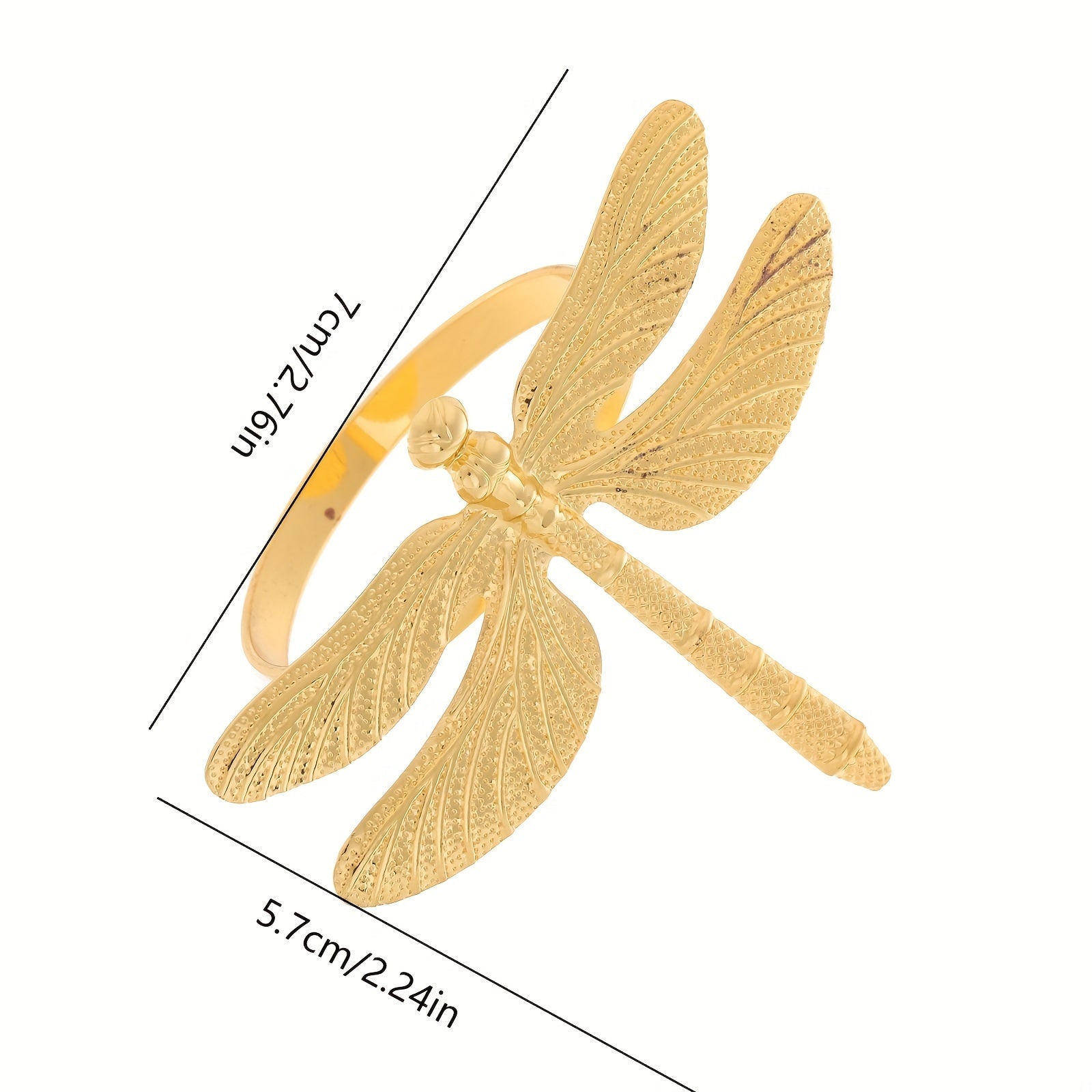 6pcs Modern Dragonfly Napkin Rings for Table Decoration