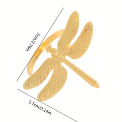 6pcs Modern Dragonfly Napkin Rings for Table Decoration