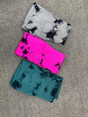 3pcs Tie Dye Butt Lifting Sports Shorts High Waist Yoga Running