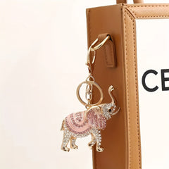 Cute Rhinestone Elephant Keychain for Handbag Car Charm Gift