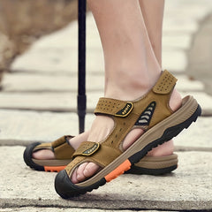 Men's Hollow Out Platform Sandals Outdoor Closed Toe Anti skid Sandals