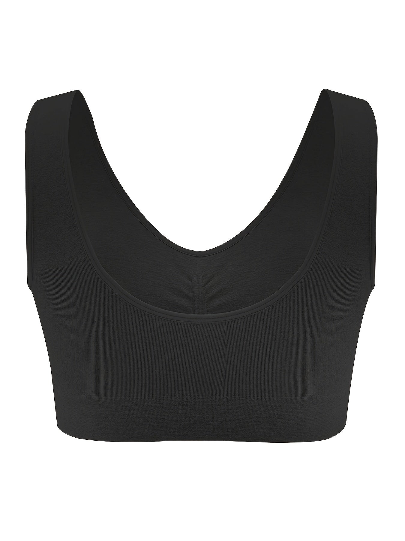 3 Pack Plus Size Casual Bras Set Women's Plus Plunge Neck