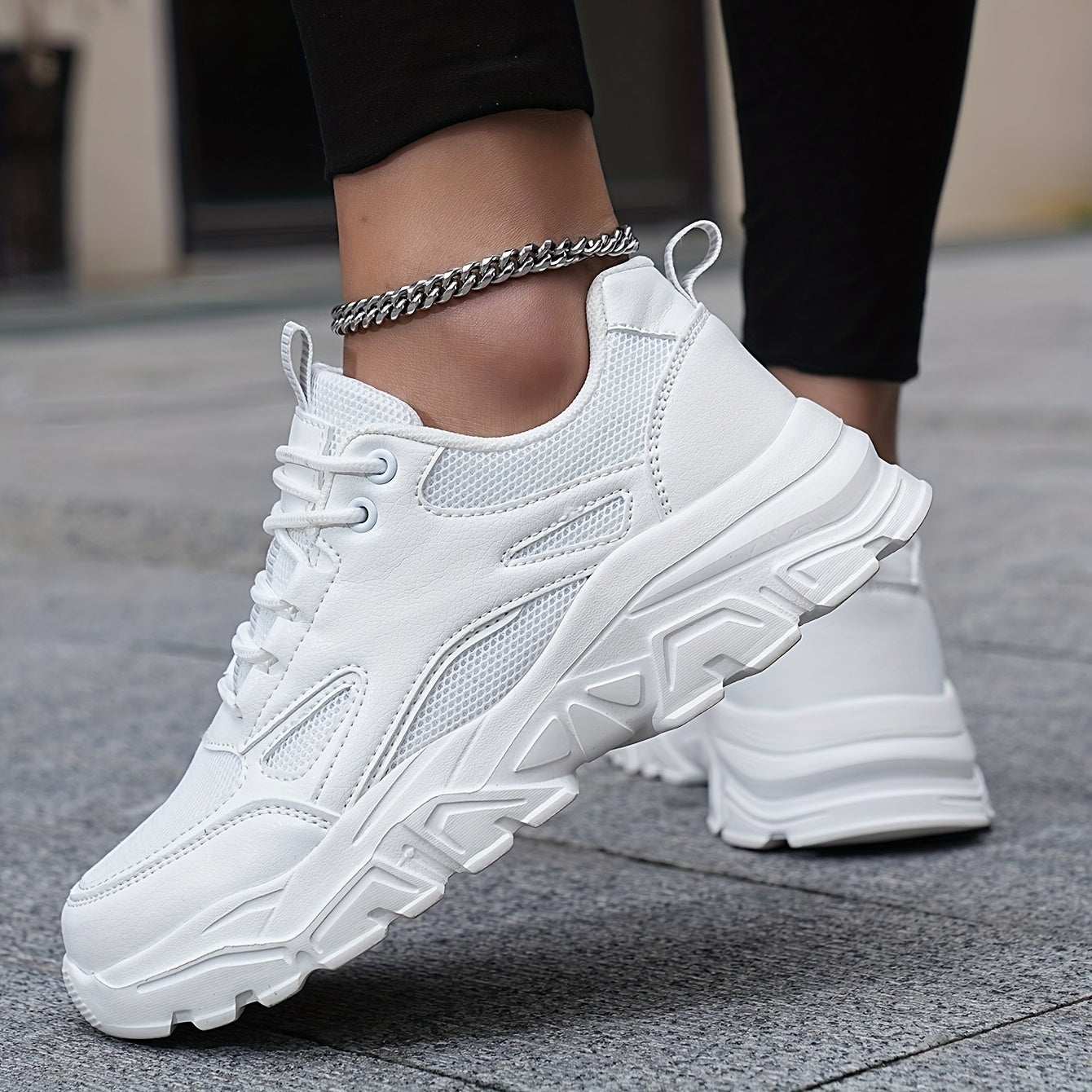 Women's Mesh Platform Sneakers Casual Lace Up Outdoor Shoes