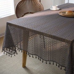 Bohemian Gray Lace Tablecloth for Parties and Home Decor