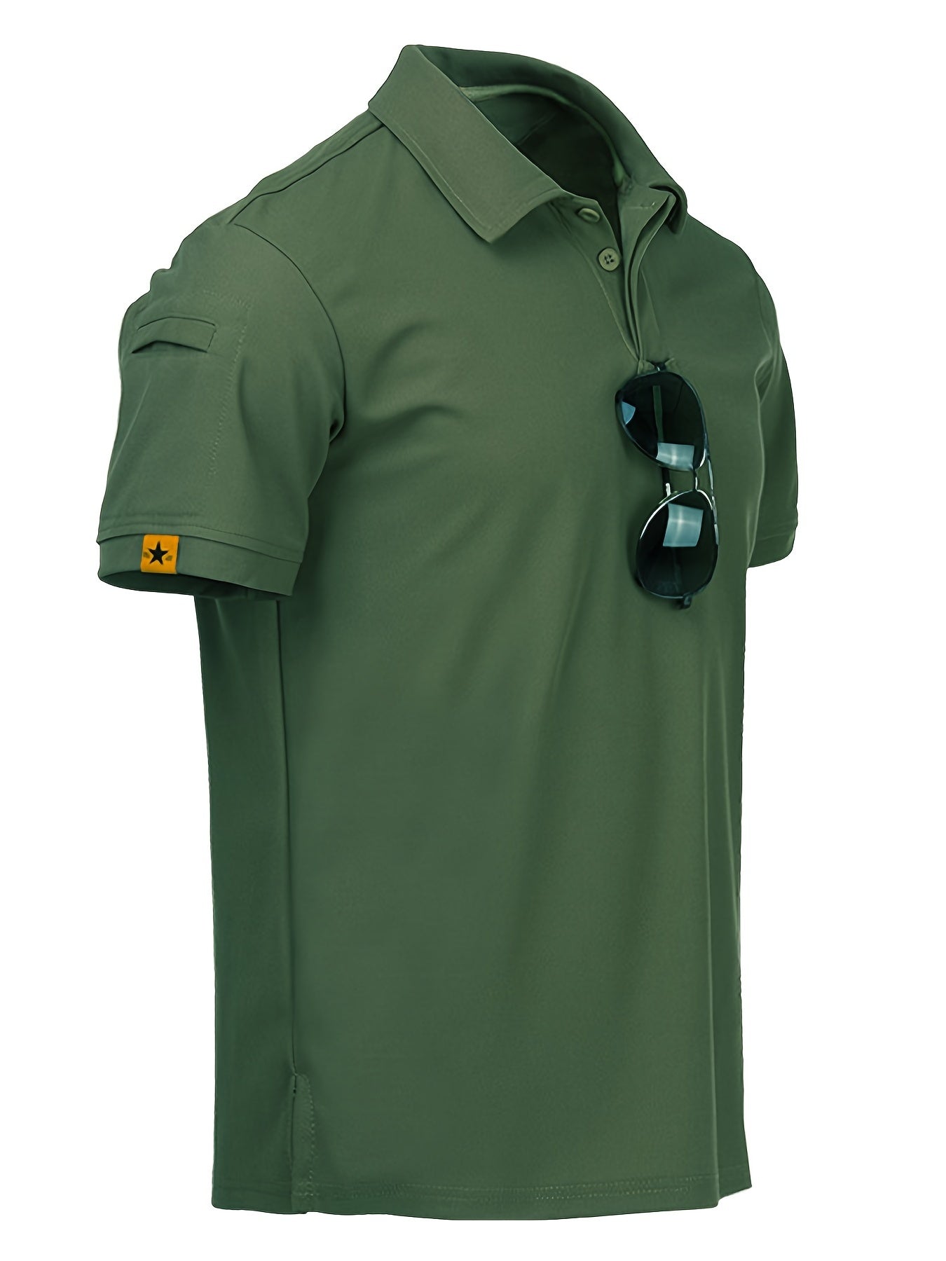 Men's Quick Dry Tactical Polo Shirt Lightweight Tee for Running Hiking