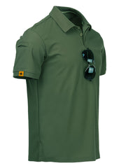 Men's Quick Dry Tactical Polo Shirt Lightweight Tee for Running Hiking