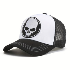 Unisex Cotton High Top Skull Baseball Cap Hip Hop Outdoor Peaked Cap