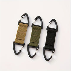 Nylon Strap Double Rings Climbing Buckle Carabiner for Camping Backpack