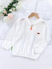 Girls Sunscreen Rash Guard Hoodie With Assorted Colors Ice Silk Outfit