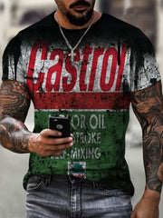 Retro 3D Motorcycle Graphic Print Men's Crew Neck T Shirt for Summer
