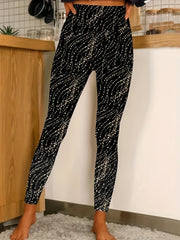 Graphic Print Skinny Leggings High Waist Women's Clothing