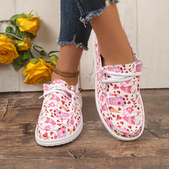 Women's Skate Shoes with Ice Cream & Heart Cartoon Patterns