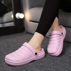Men's Soft Plush Cozy House Slippers Clogs Anti skid Slip on Shoes