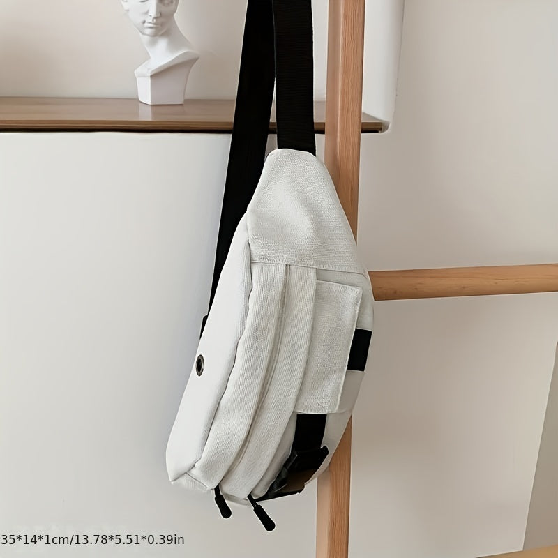 Canvas Crossbody Chest Bag for Outdoor Hiking