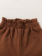 Girls Bell Bottomed Pants High Waisted Loose Fit