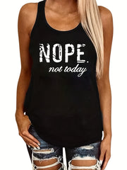 Letter Print Sleeveless Tank Top for Women