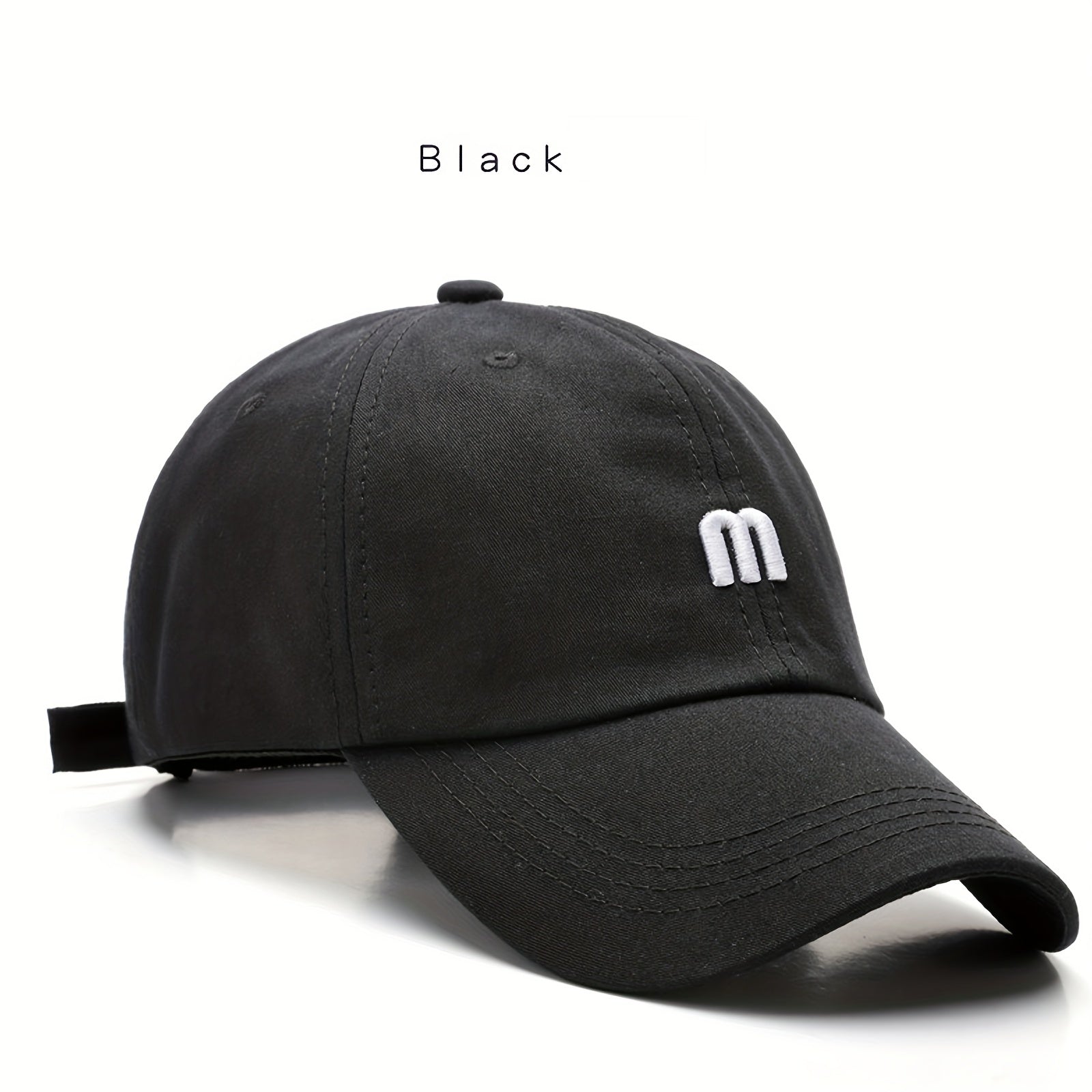 M Letter Embroidery Summer Adjustable Baseball Cap Casual Peaked Cap
