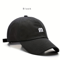 M Letter Embroidery Summer Adjustable Baseball Cap Casual Peaked Cap