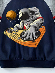 Kid's Cartoon Pattern Sweatshirt Raglan Pullover Crew Neck Long Sleeve Top