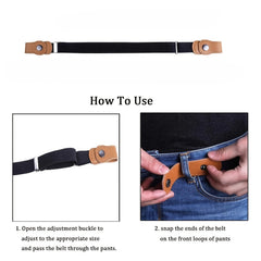 2pcs Kids Adjustable Elastic Belts with Leather Loop