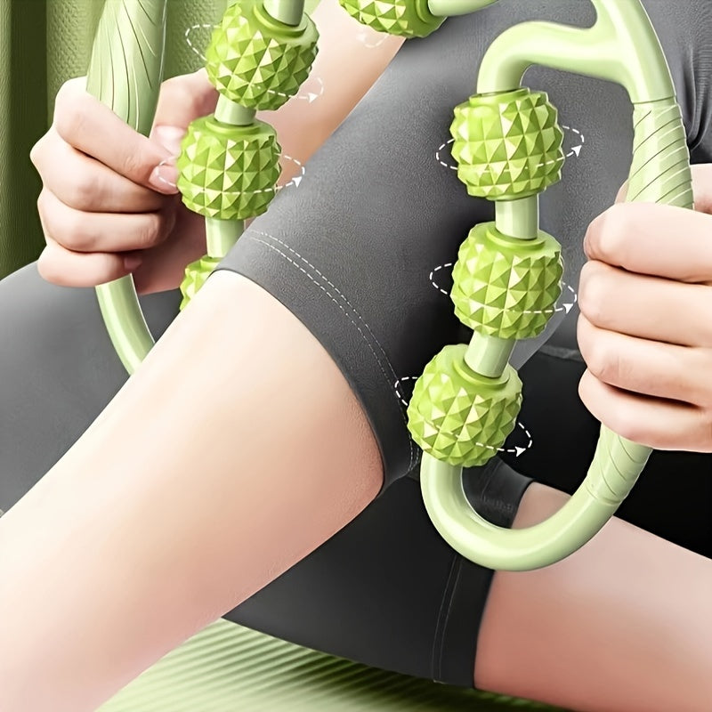 9 Wheels Yoga Massage Roller Fitness Clip for Leg Slimming Muscle Relaxation