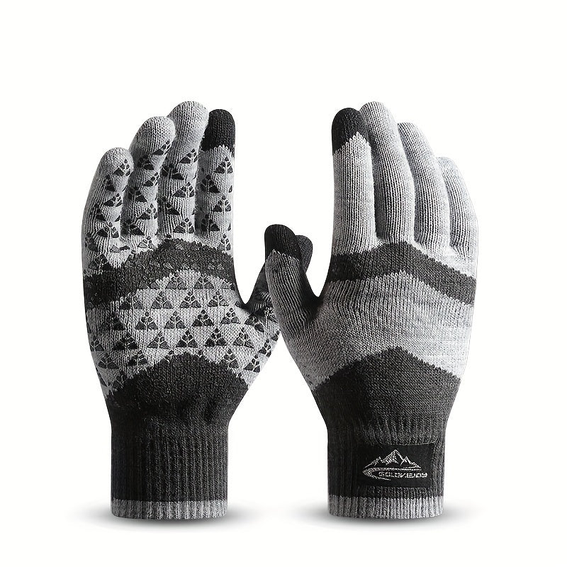 Men's Winter Knitted Gloves Warm Cycling Anti cold Touch Screen Woolen