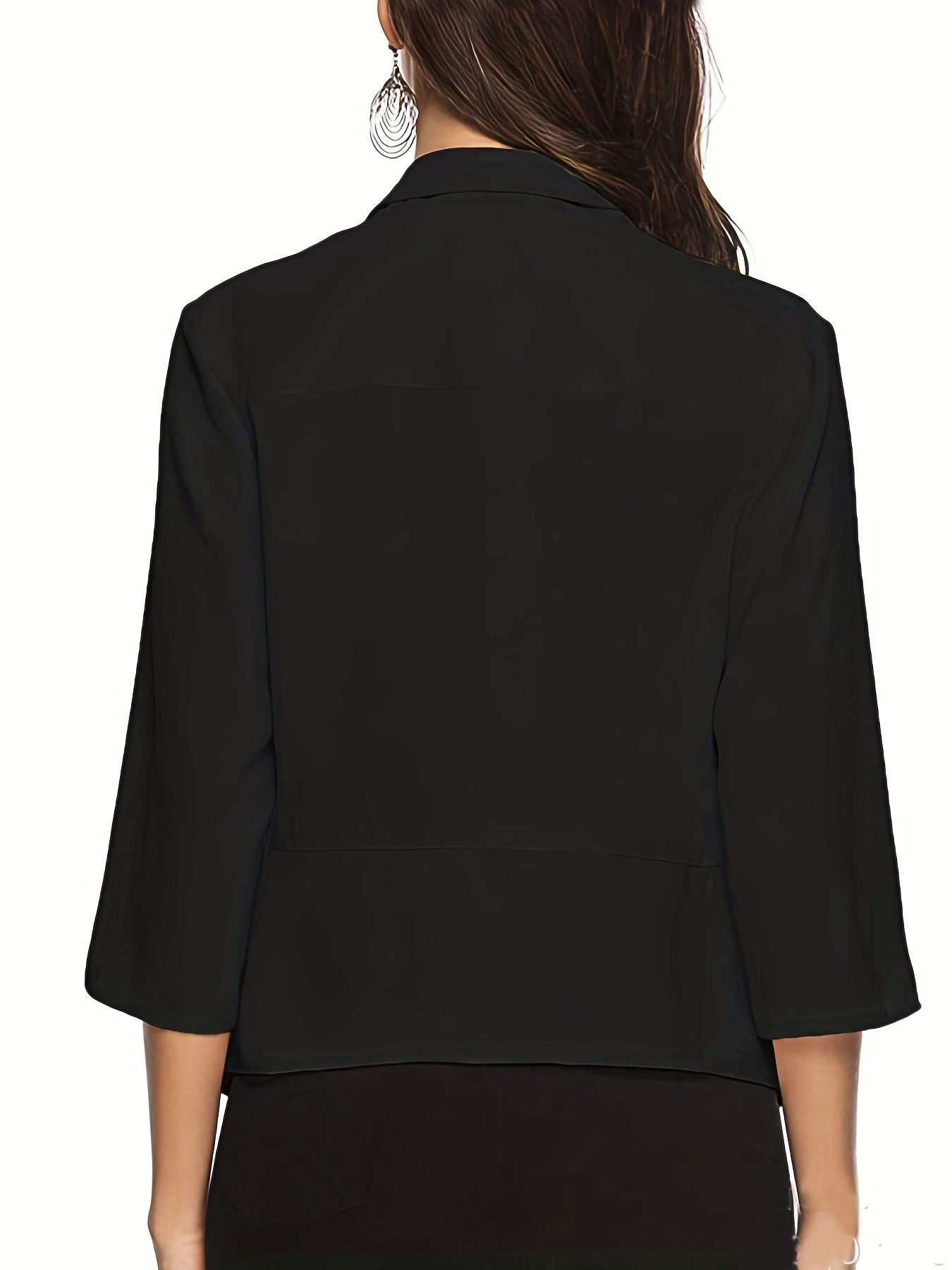 Women's Solid Open Front Cardigan 3/4 Sleeve for Spring & Summer