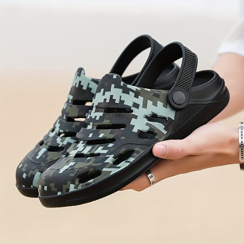 Unisex Lightweight Camouflage Garden Clogs Non Slip Shoes
