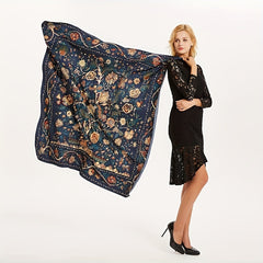 Flower & Tree Bandana Silk Tube Top Shawl