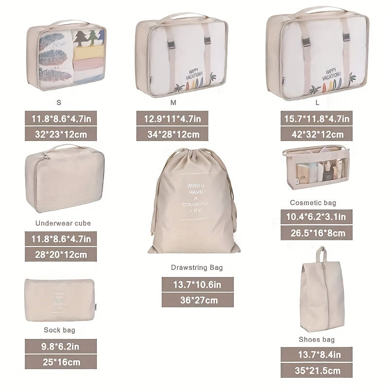 9 Pcs Cosmetic Bags Lightweight Travel Duffle Bag
