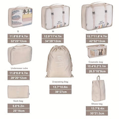 9 Pcs Cosmetic Bags Lightweight Travel Duffle Bag