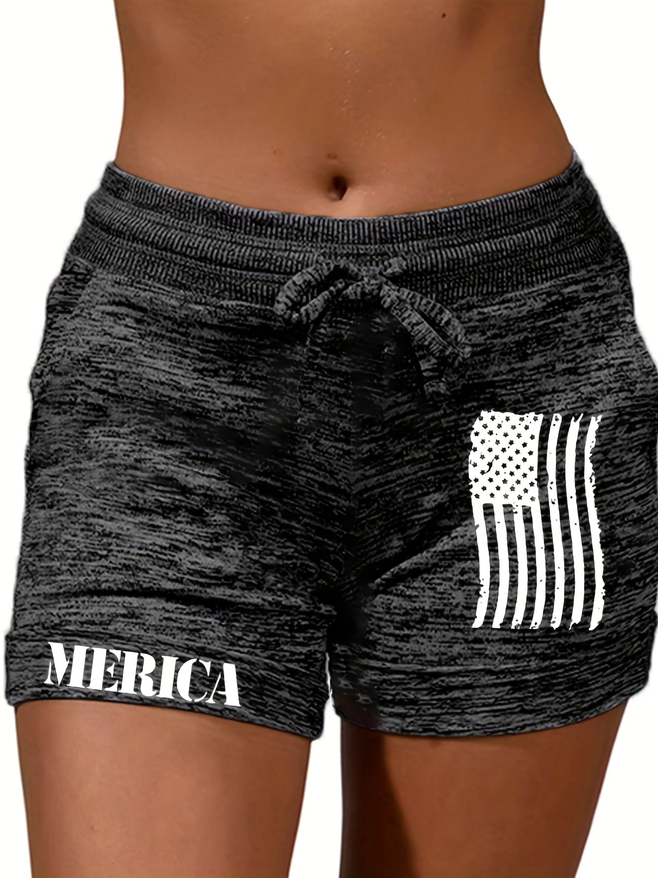 Print Drawstring Shorts Casual Shorts For Spring & Summer