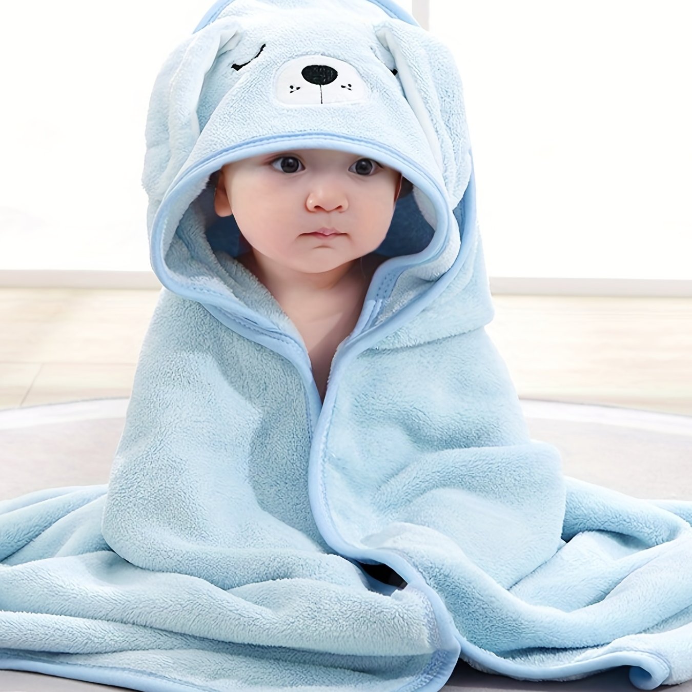 Cartoon Baby Bath Towel & Hooded Bathrobe Soft Microfiber 0-2 Years