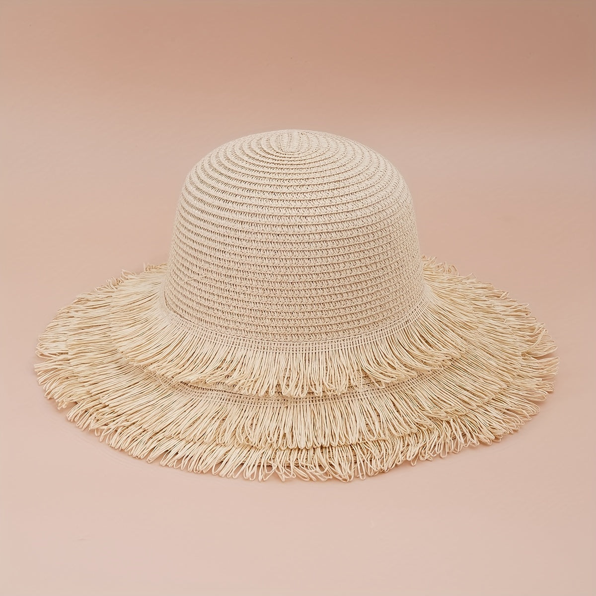 Straw Sun Hat with Tassel French Style