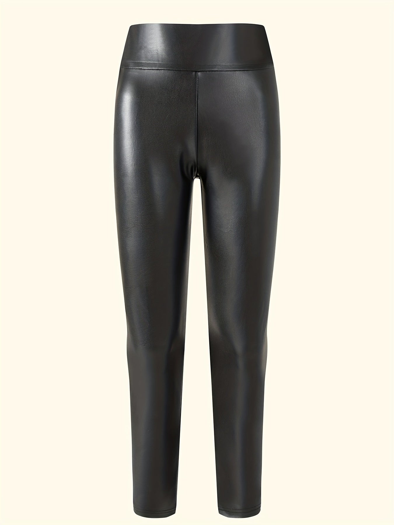 High Waist Slim PU Leather Pants