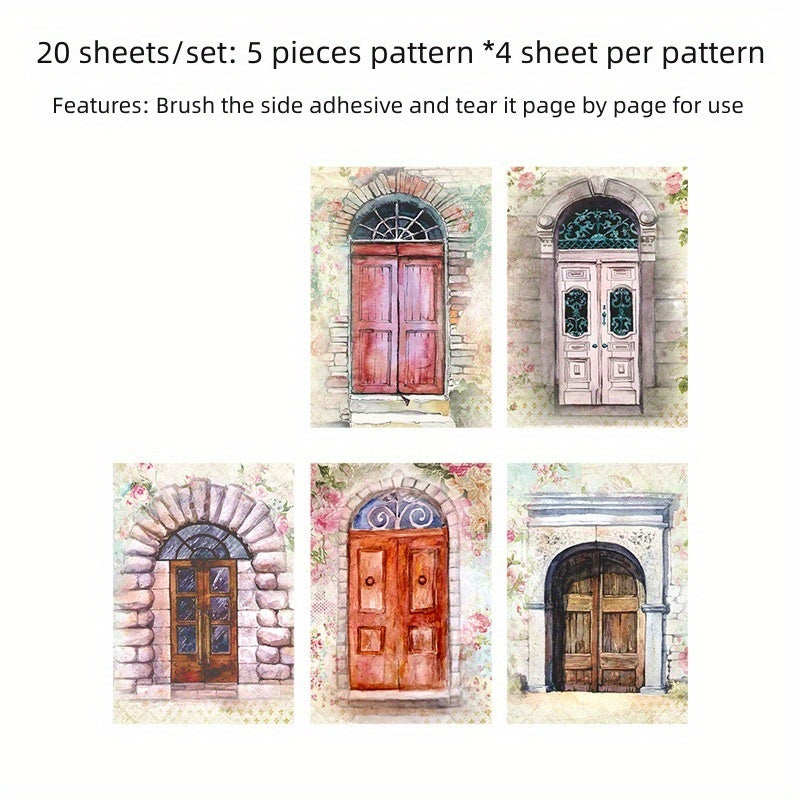 Creative Garden Door Window Scenery Decoration Paper Set