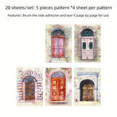 Creative Garden Door Window Scenery Decoration Paper Set