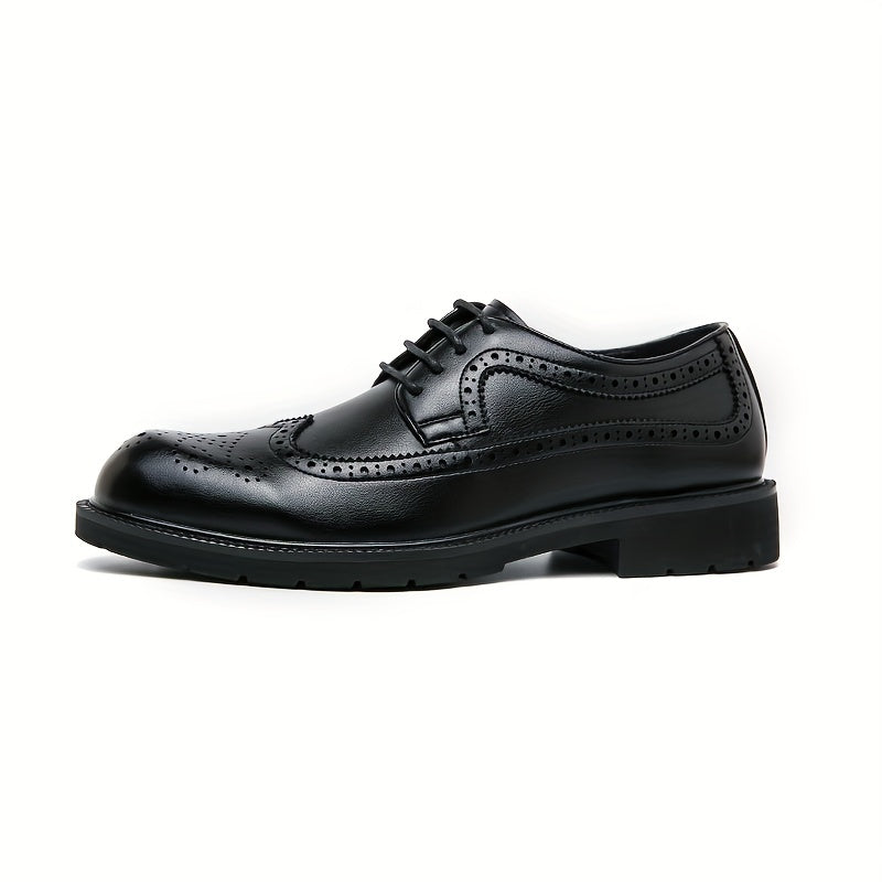 Men's Lace Up PU Business Casual Shoes Slip Low Top Classic