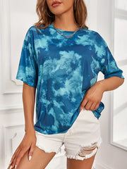 Tie Dye T-shirt Short Sleeve Casual Tee Women's Tops