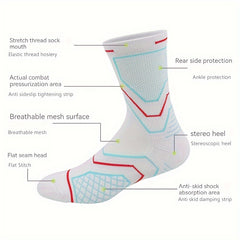 Thick Basketball Socks, Sweat Absorbent, Breathable, Mid Calf, 1 Pair