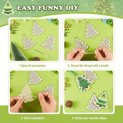 DIY Crafts Embroidery Set Christmas Tree Style 5 Pieces Star Christmas Tree
