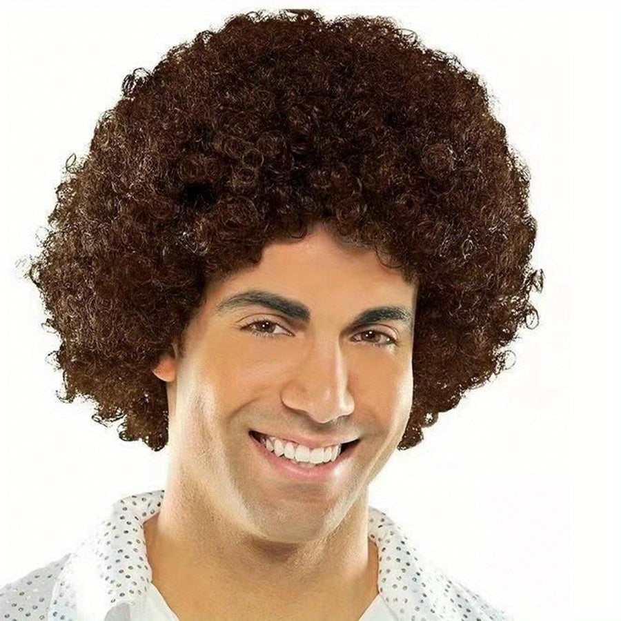 Men's Curly Short Wig Breathable Comfortable Wigs for Daily Use